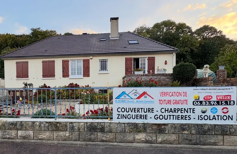 Rénovation de toiture à Étréchy : la toiture rénovée