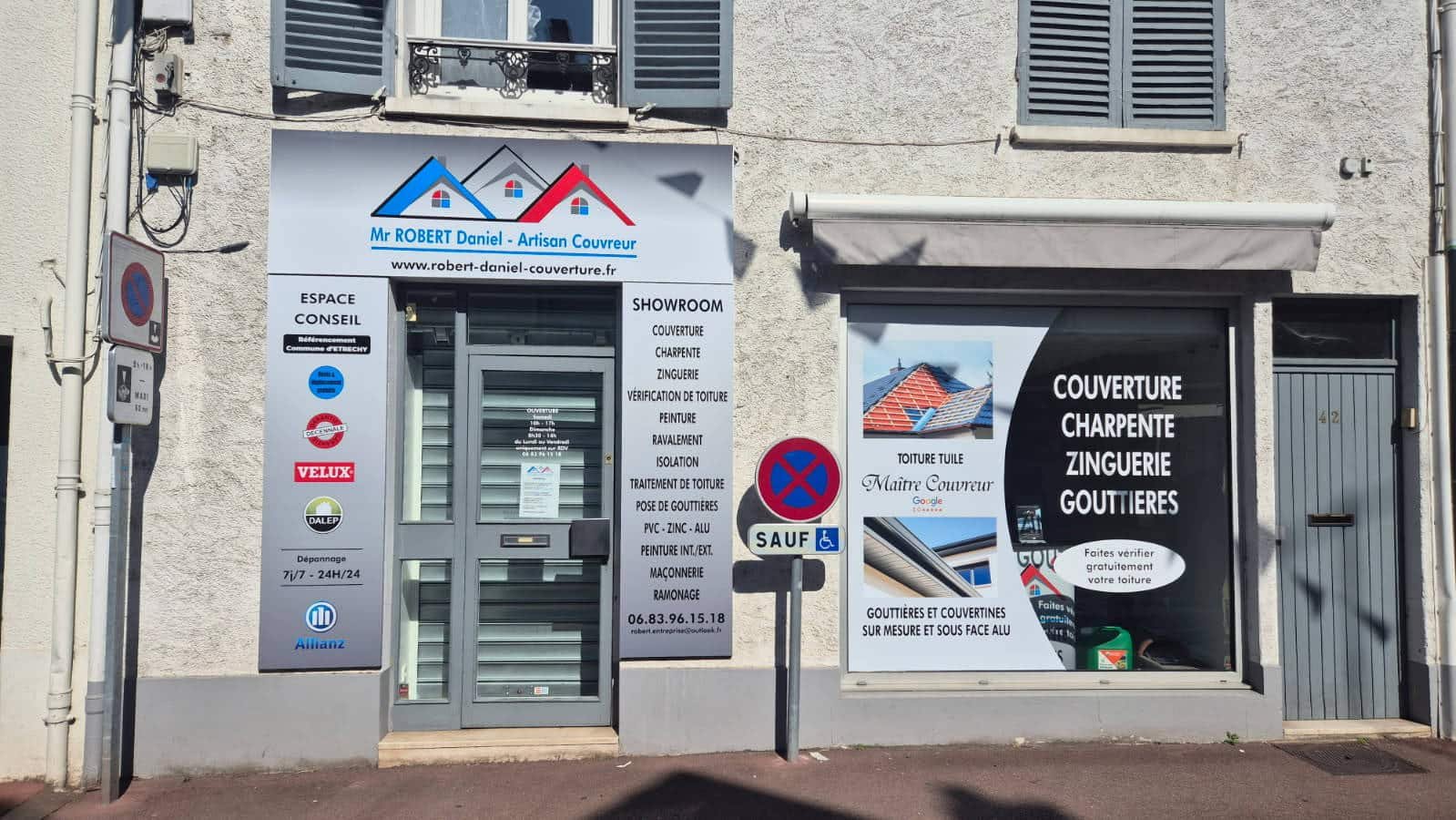 devanture vitrine robert baniel grande rue à étréchy